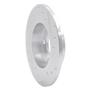 Audi 5000S Quattro Brake Rotor (1) - Rear Left - R1 Concepts - Drilled & Slotted - Silver - `85-`00
